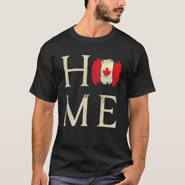 Camiseta Home Canada Day Maple Proud Canadian Flag Canadá (Frente)