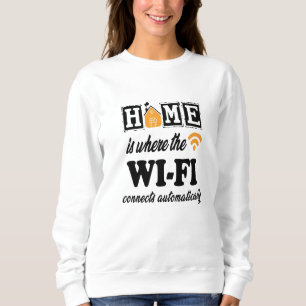 Camiseta Home é onde o Wi-Fi se conecta automaticamente