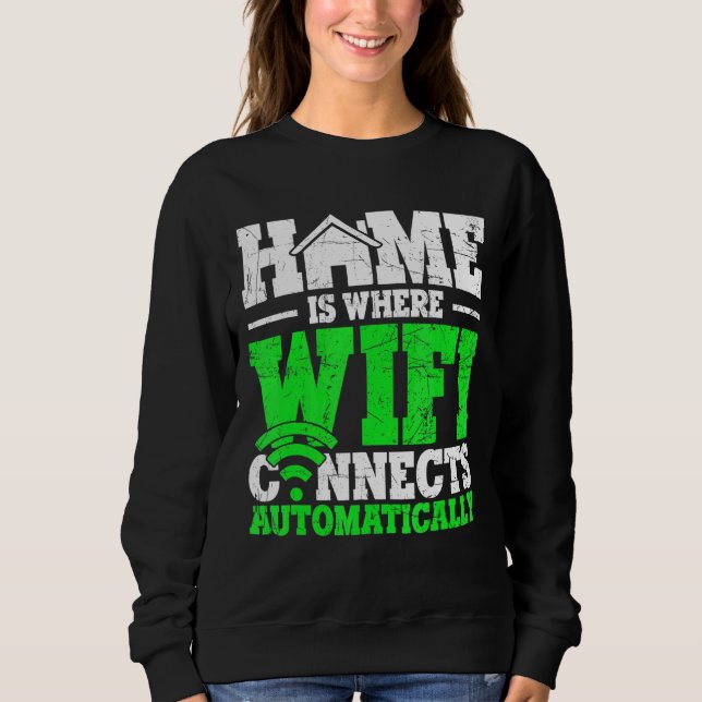 Camiseta Home É Onde O Wifi Se Conecta Automaticamente (Frente)