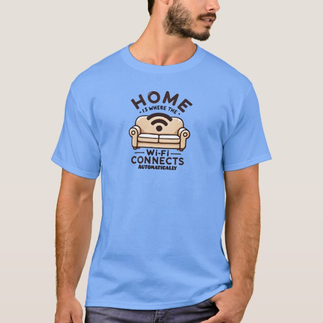 Camiseta home é onde o wifi se conecta automaticamente (Frente)