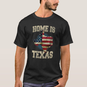 Camiseta Home Is Texas Vintage Usa Flag Texan Texas