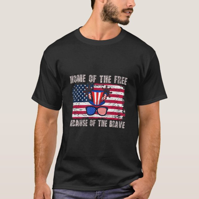 Camiseta Home Of The Free Because Of The Brave (Frente)