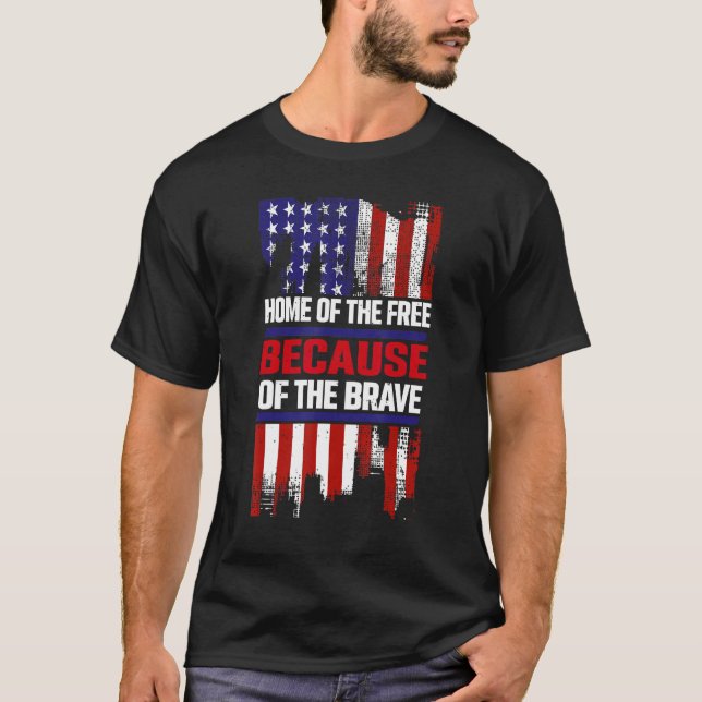 Camiseta Home Of The Free Because Of The Brave 5 (Frente)