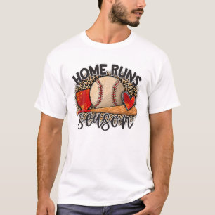 Camiseta Home Runs Season Baseball Dia do Jogo da Mãe Leop