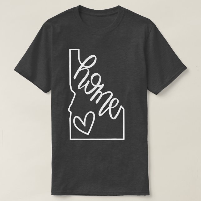Camiseta Home State Idaho Home Handletered (Frente do Design)