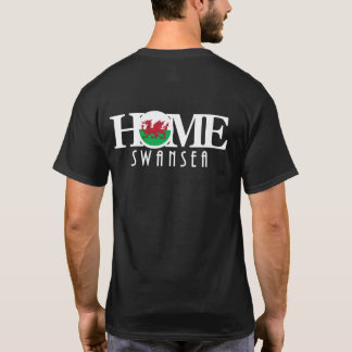 Camiseta HOME Swansea Wales (impressão traseira)