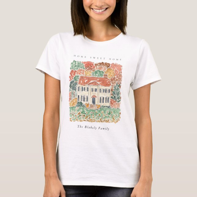 Camiseta Home Sweet Home Thanksgiving Autumn Georgian House (Frente)