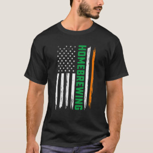 Camiseta Homebrewing American Flag Dia de São Patrício Men 