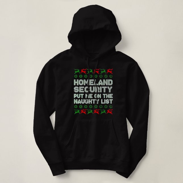 Camiseta Homeland Security Naughty List Natal (Frente do Design)