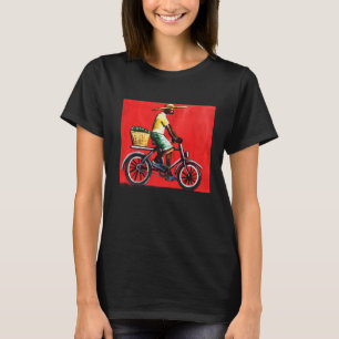 Camiseta Homem Africano andando de bicicleta Trabalho de ar