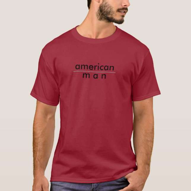 Camiseta Homem Americano Bege Escuro (Frente)