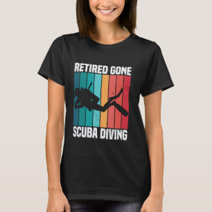 Camiseta Homem Aposentado Gone Scuba Diving Retro Pai Homen