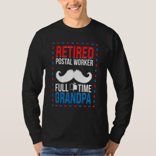 Camiseta Homem Aposentado Trabalhador Postal Avô em Tempo I