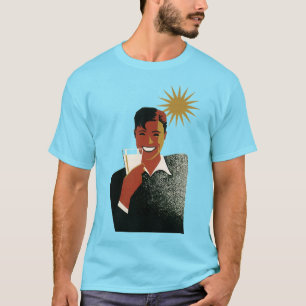 Camiseta Homem Art Déco Vintage, Bebidas Frias no Verão