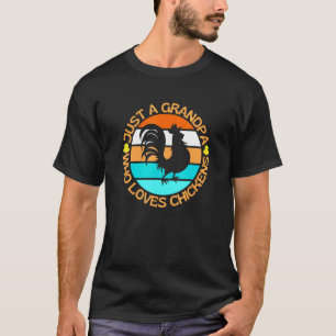 Camiseta Homem Avô Amante de Frangos Criador de Galinhas Su