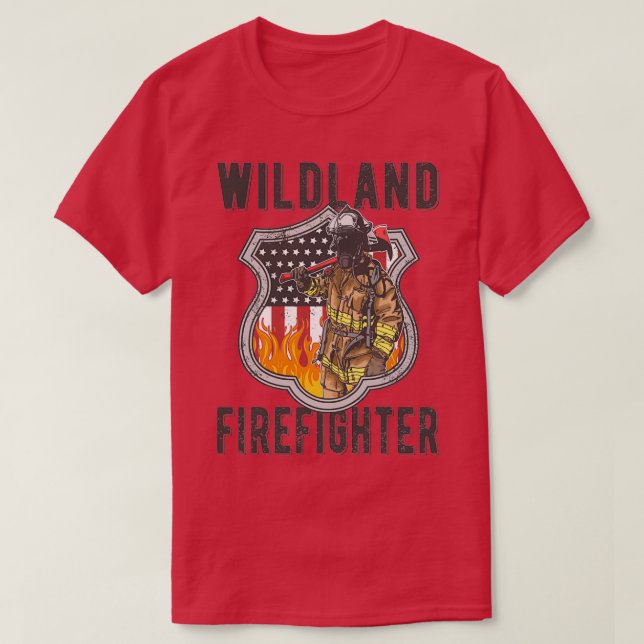 Camiseta Homem-Bombeiro Wildland Red Line (Frente do Design)