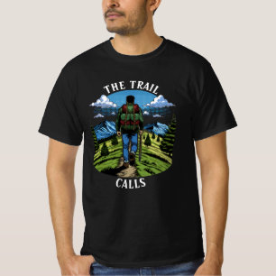 Camiseta Homem Caminhando em uma Trilha como a A.T.