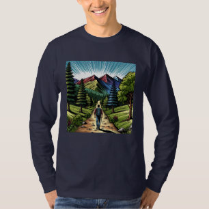 Camiseta Homem Caminhando pelas Trilhas