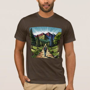Camiseta Homem Caminhando pelas Trilhas