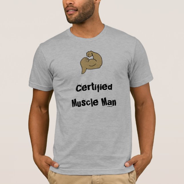 Camiseta Homem certificado do músculo (Frente)
