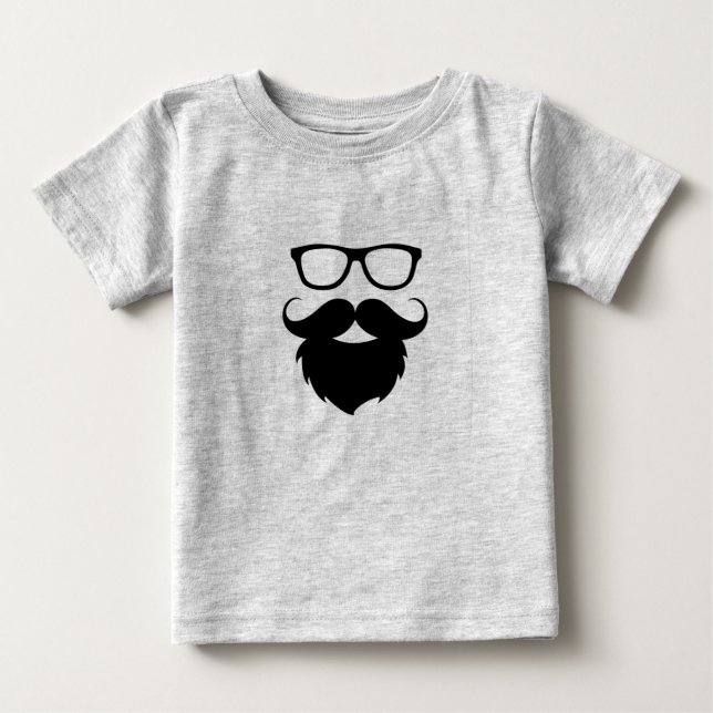 Camiseta Homem com Barba Engraçada Totalmente Crescida (Frente)