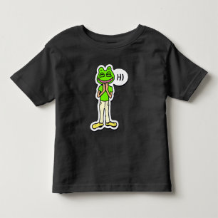 Camiseta Homem com Cabeça de Rã Sorridente Arte de IA