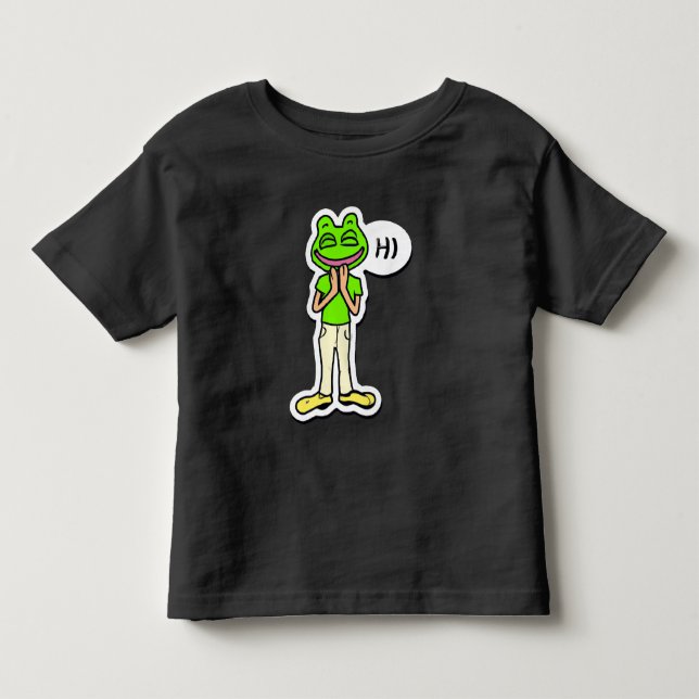 Camiseta Homem com Cabeça de Rã Sorridente Arte de IA (Frente)