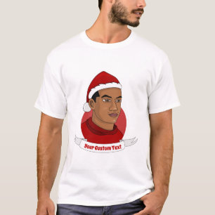 Camiseta Homem com o chapéu de Papai Noel