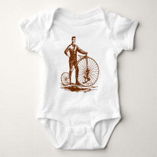 Camiseta Homem com Penny Farthing - Marrom Noz