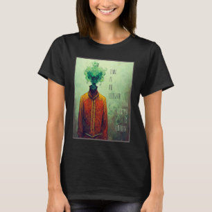 Camiseta Homem com Pó de Fumaça para Cabeça e texto sobre i