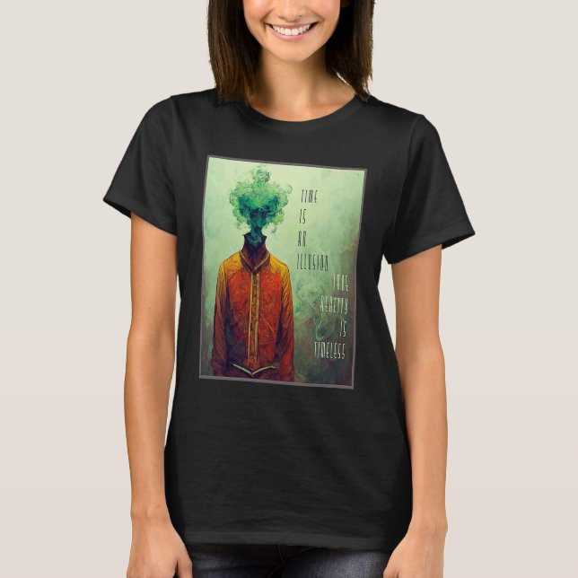 Camiseta Homem com Pó de Fumaça para Cabeça e texto sobre i (Frente)