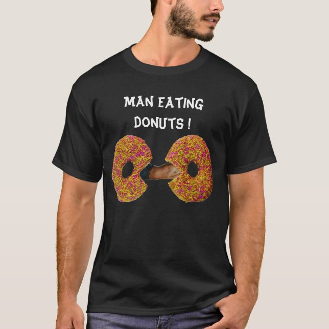 Camiseta Homem Comendo Donuts (Frente)