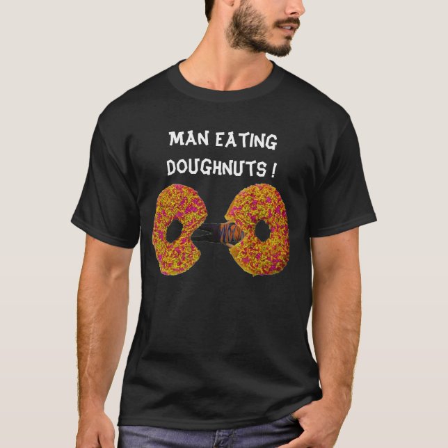 Camiseta Homem Comendo Donuts (Frente)
