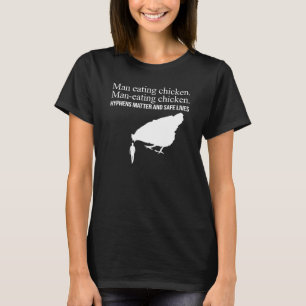 Camiseta Homem comendo frango Pontuação Salva Vidas Gramáti