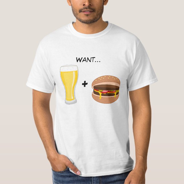Camiseta Homem Comida: Gosto Muito De Cerveja E Burgers (Frente)
