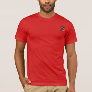 Camiseta Homem Correndo Azul Escuro e Amarelo Esporte Peito