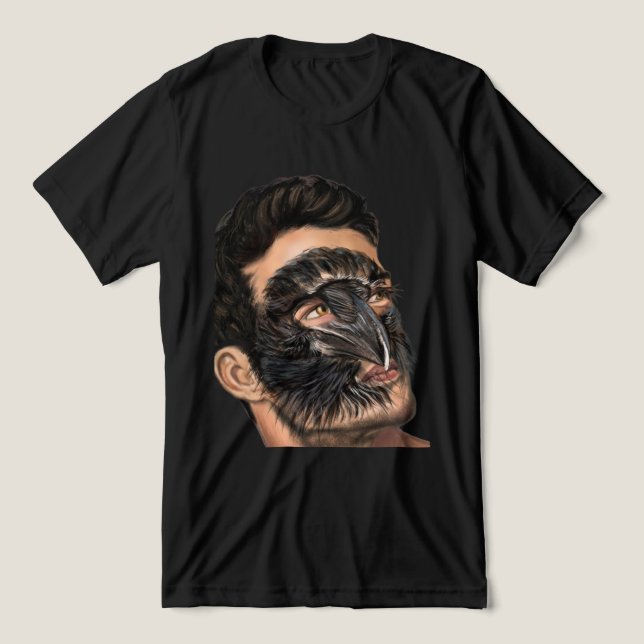 Camiseta Homem Corvo (Design frontal)