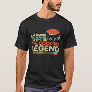 Camiseta Homem Cozinheiro Gato Pai Homem Mito Lenda da Culi