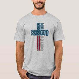 Camiseta Homem da Fé-Americana - Cruz de Bandeira se Distan