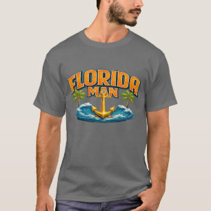 Camiseta Homem da Flórida   Estampa Gráfica Âncora Náutica 