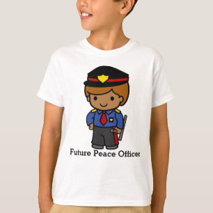 Camiseta Homem da polícia bonito com bastão