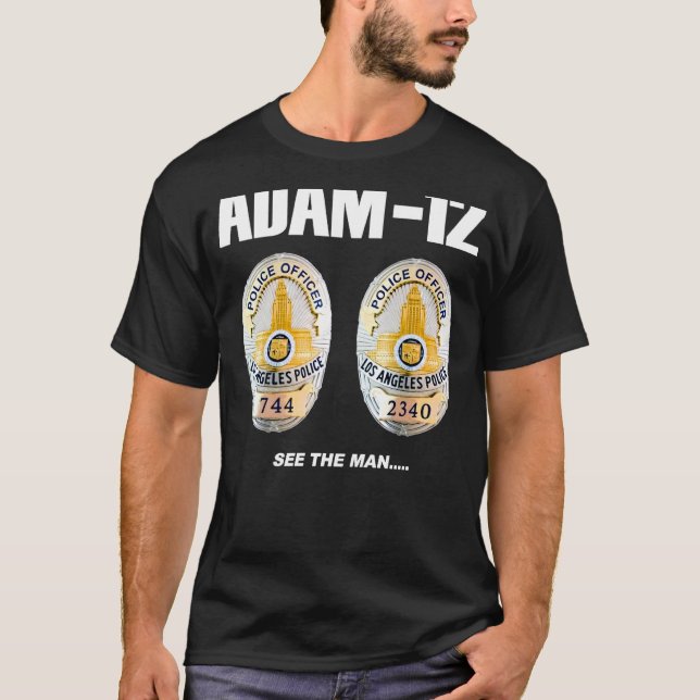 Camiseta Homem Da Polícia De Tv Adam-12 Os Angeles Polícia  (Frente)