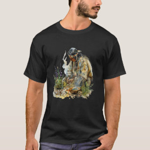 Camiseta Homem da Tribo Nativo Americano Arte da Tribo Indí