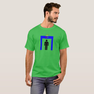 Camiseta homem da vara do alarme da segurança do detector