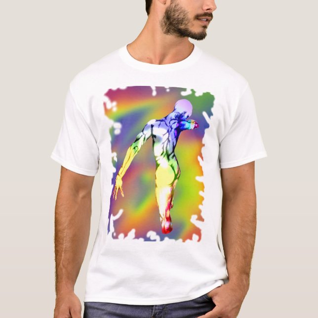 Camiseta Homem dançando em cores do orgulho (Frente)