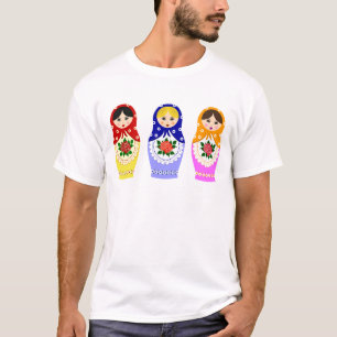 Camiseta Homem das bonecas de Matryoschka