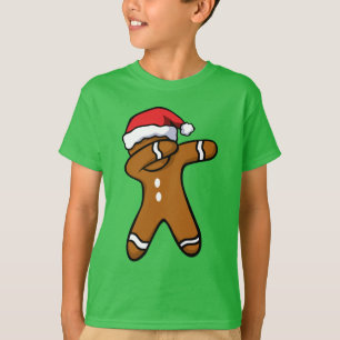 Camiseta Homem de Biscoito de Gengibre Dabbing Dança de Nat