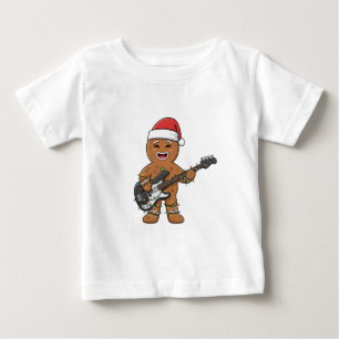 Camiseta Homem de Biscoito de Gengibre Guitarra Elétrica Ro
