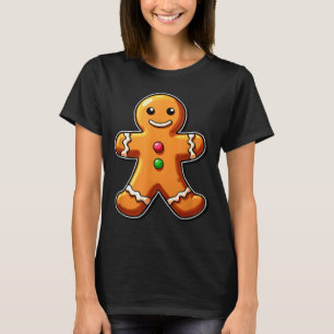 Camiseta Homem de Biscoito de Gengibre Natal Bolinho Assado