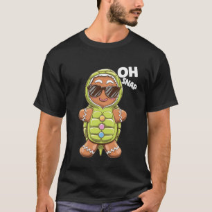 Camiseta Homem de Biscoito de Gengibre Tartaruga Natal Dive